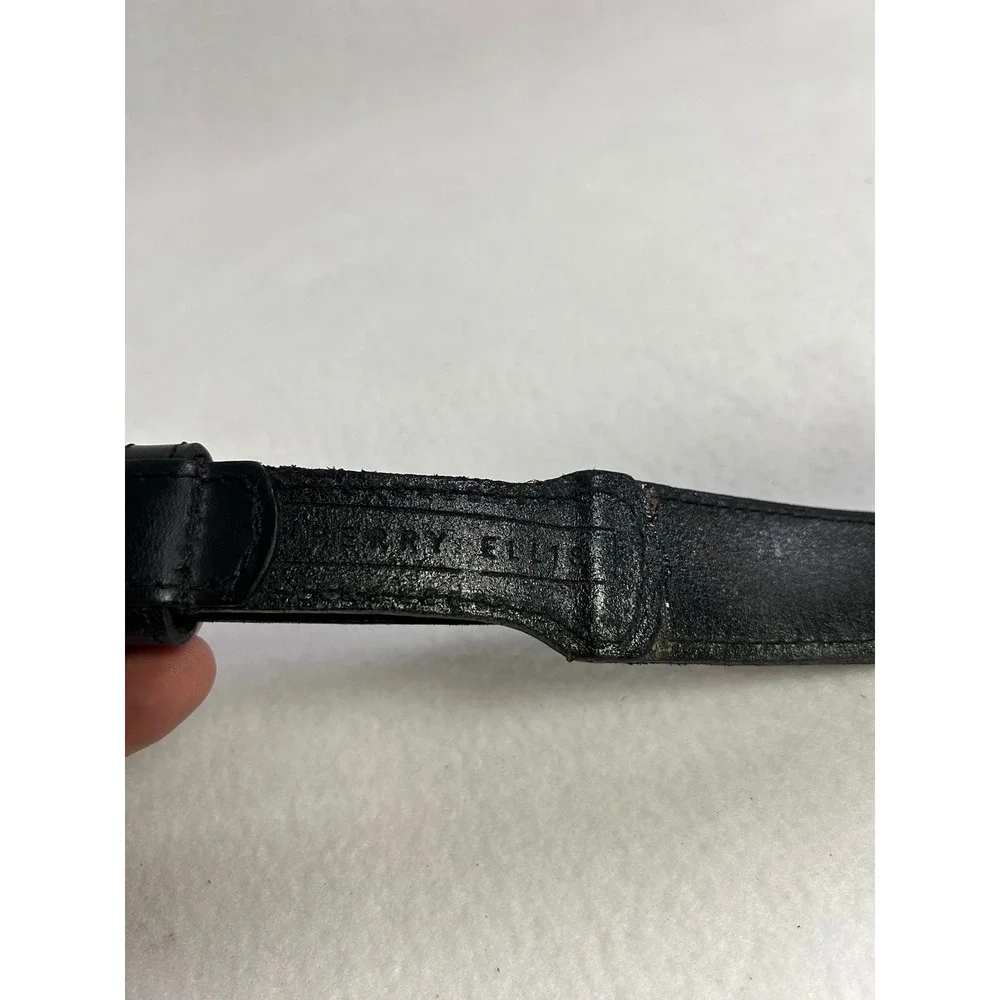 Boho Ethnic Festival Hippie Womens 38 Black Mirror Work Embroidered Leather Belt